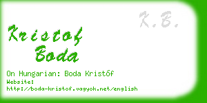 kristof boda business card